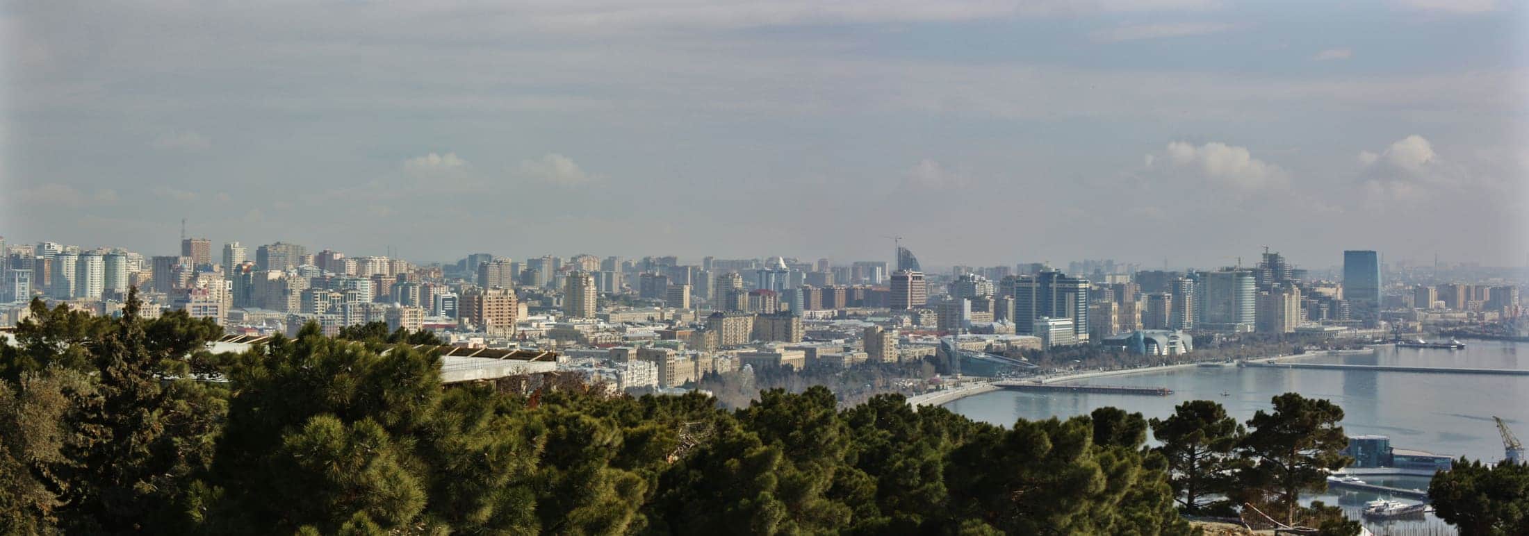 Panorama of the Baku skyline and Caspian seafront