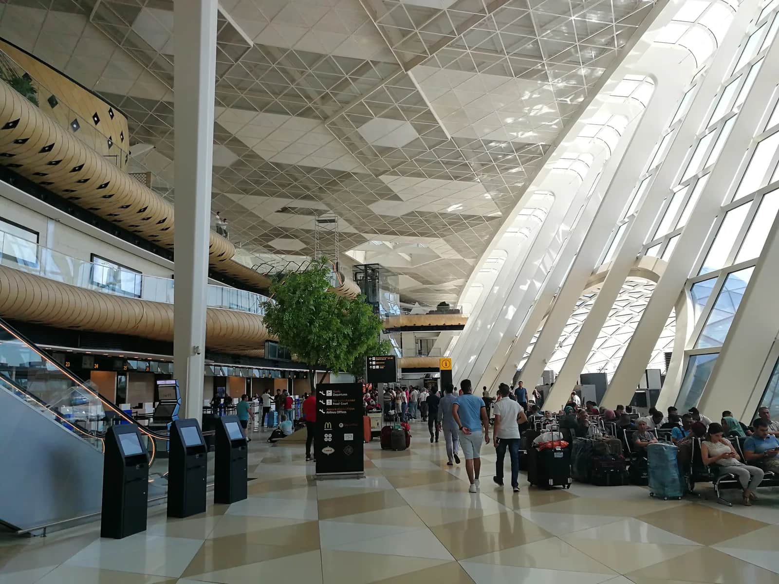 Interior of Heydar Aliyev International Airport in Baku, photographed in 2017