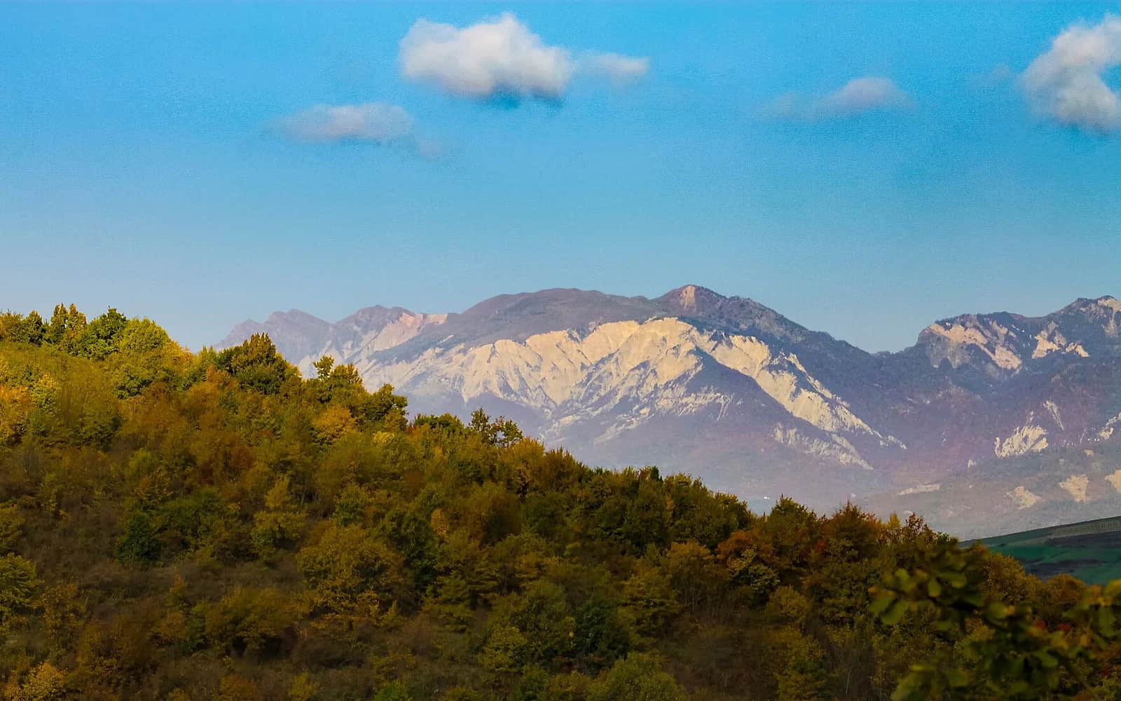 Autumn forest and mountains in the Gabala State Nature Sanctuary, photographed in October 2017