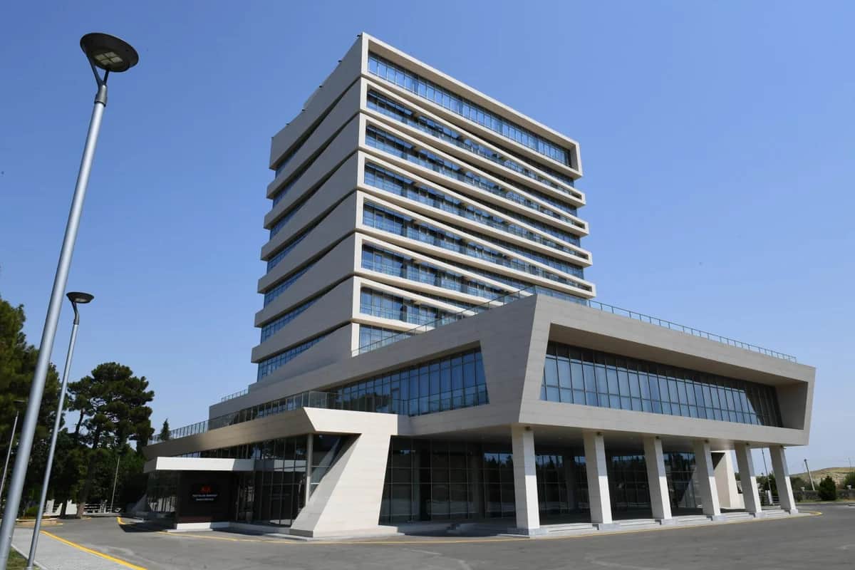 Exterior of Naftalan Central Sanatorium in Azerbaijan
