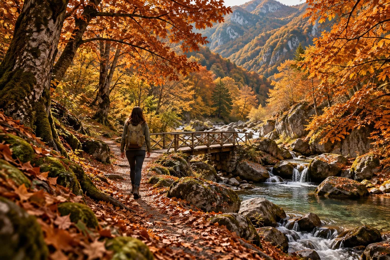 An autumn forest walk in the Caucasus foothills — AI-generated tour illustration