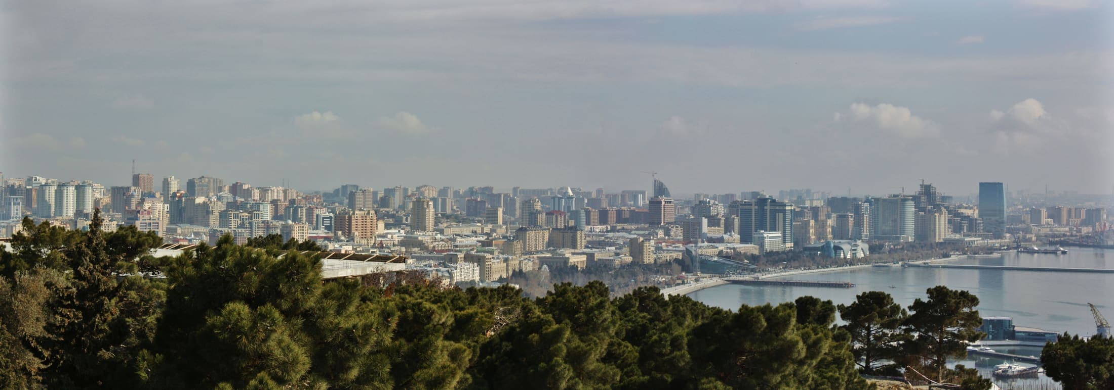 Panorama of the Baku skyline and Caspian seafront