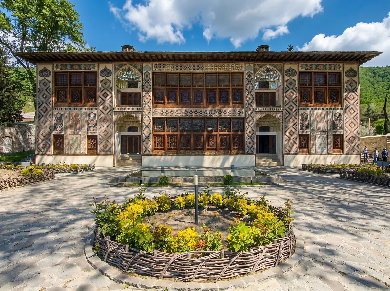 The shebeke stained-glass facade of Sheki Khan's Palace