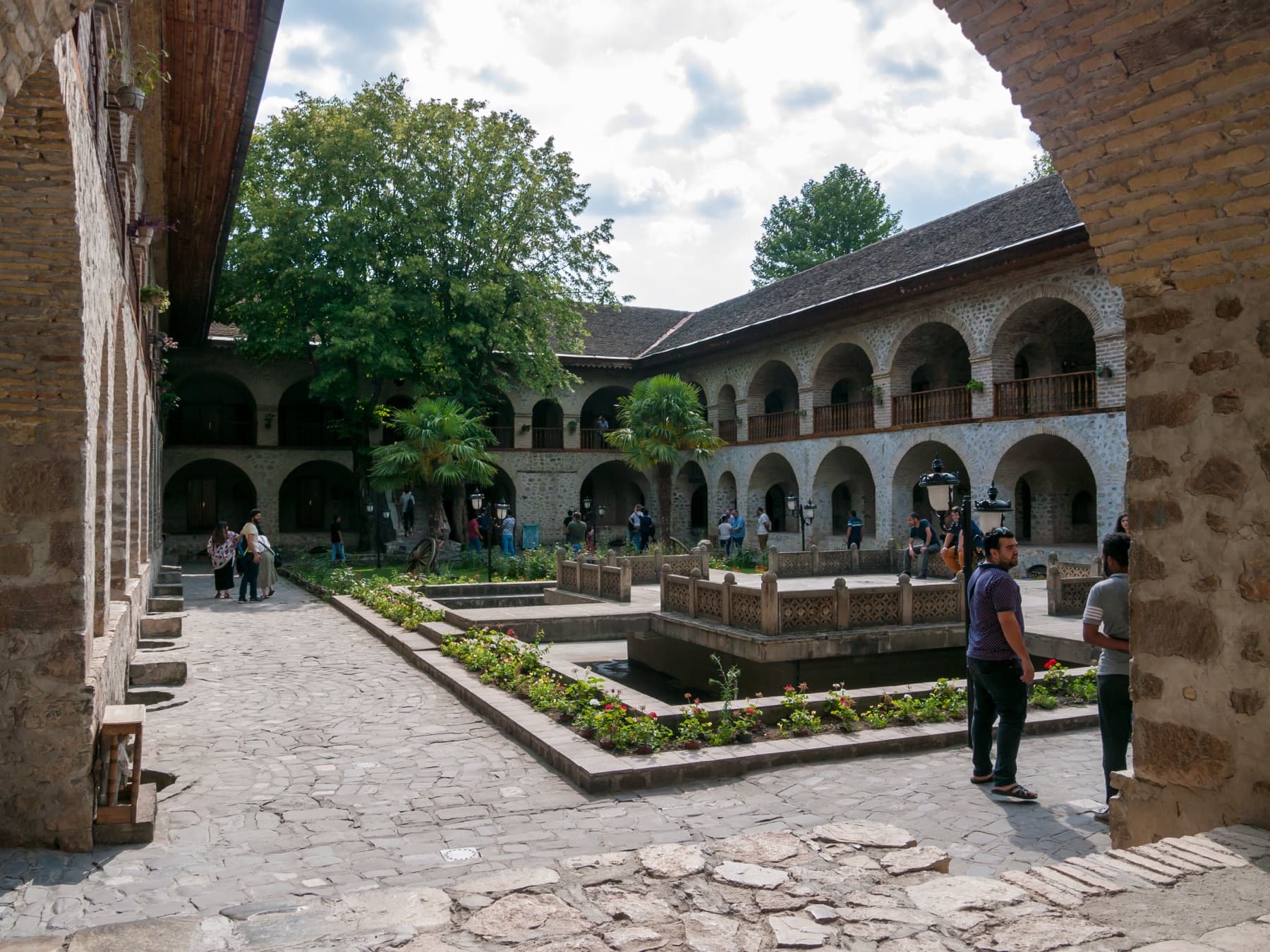 Courtyard of the Upper Caravanserai in Sheki on a regional Azerbaijan route