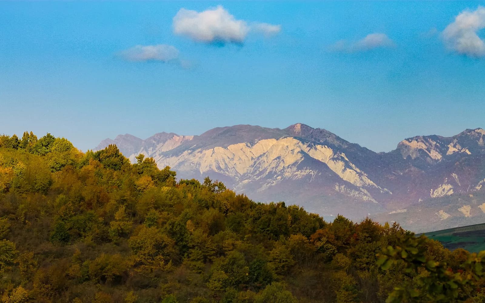 Autumn forest and mountains in the Gabala State Nature Sanctuary, photographed in October 2017