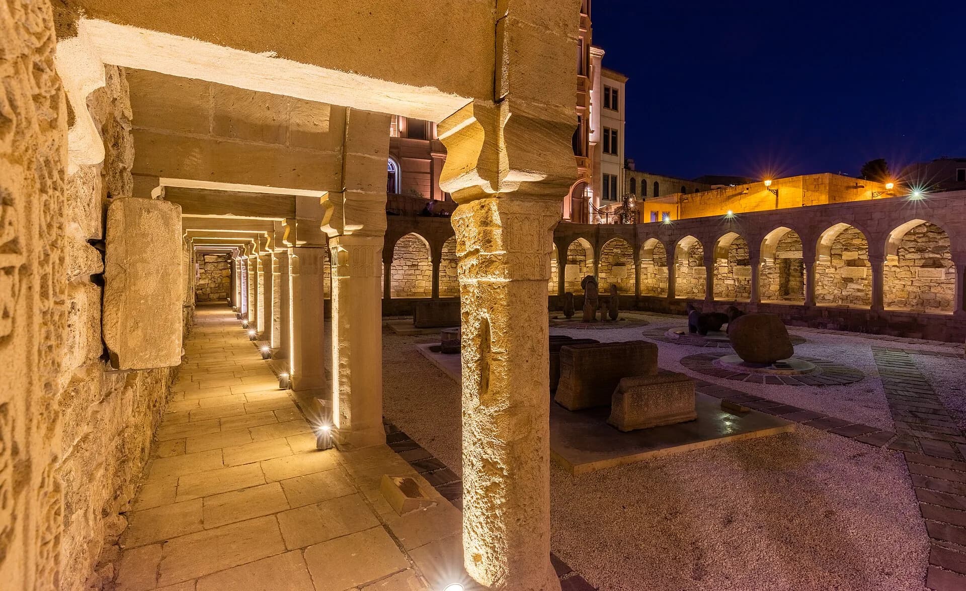 Historic centre of Baku at dusk