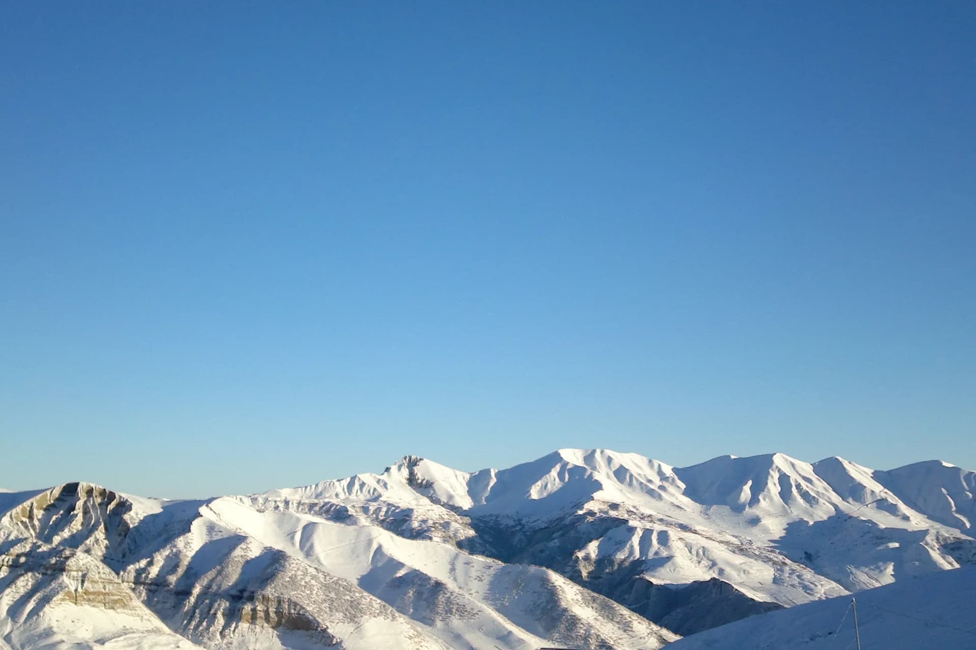 Snow-covered mountains in Shahdag National Park in December