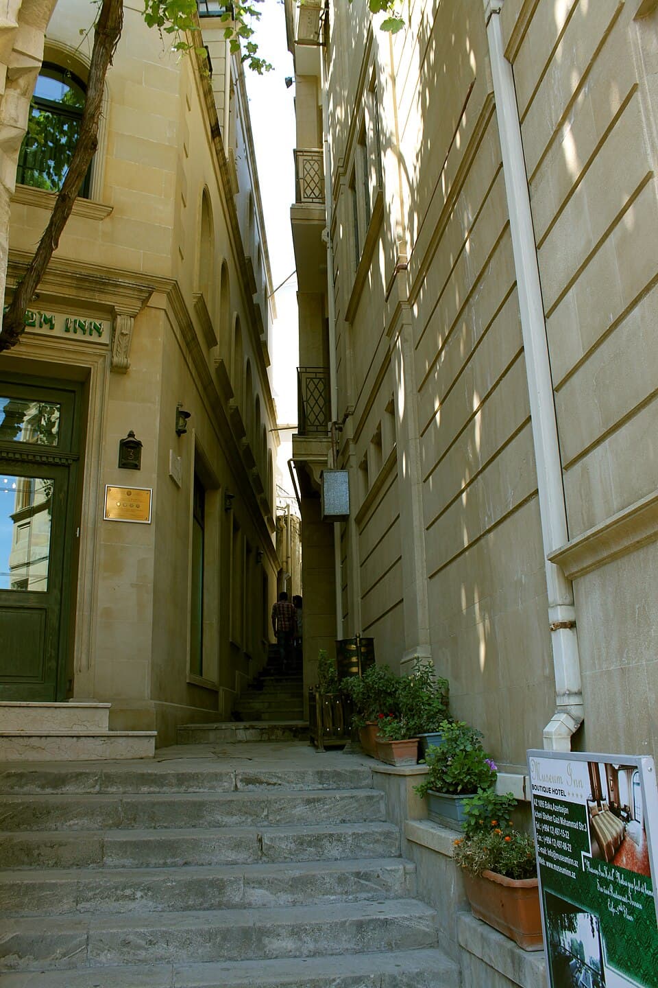 Stone steps on a narrow street in Baku Old City