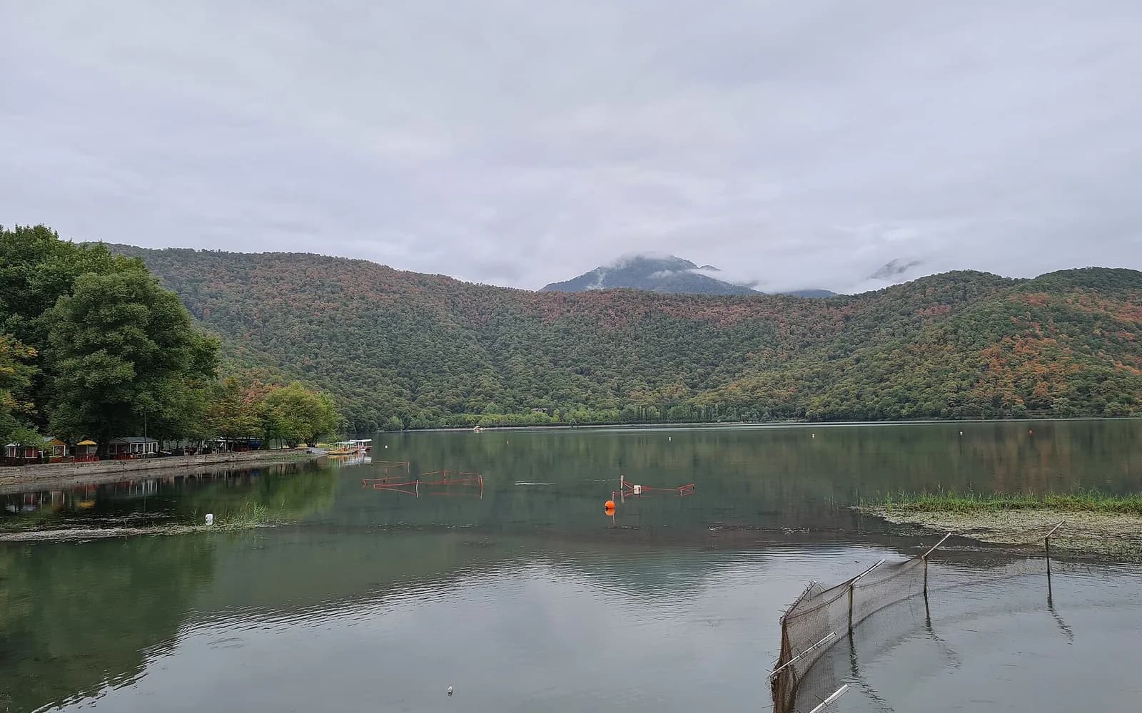 Nohur Lake and the forested mountains near Gabala