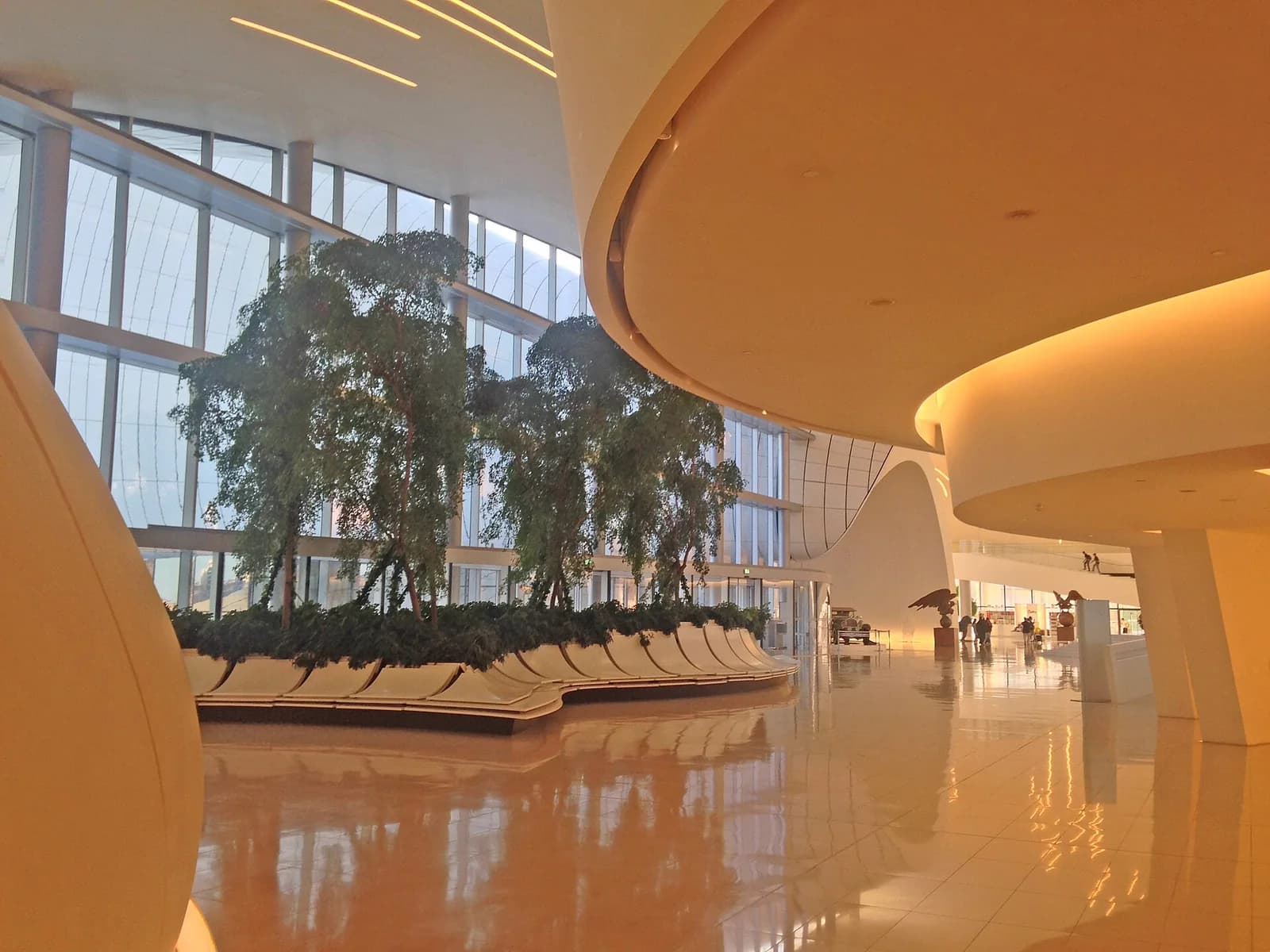 Open interior hall at the Heydar Aliyev Center in Baku