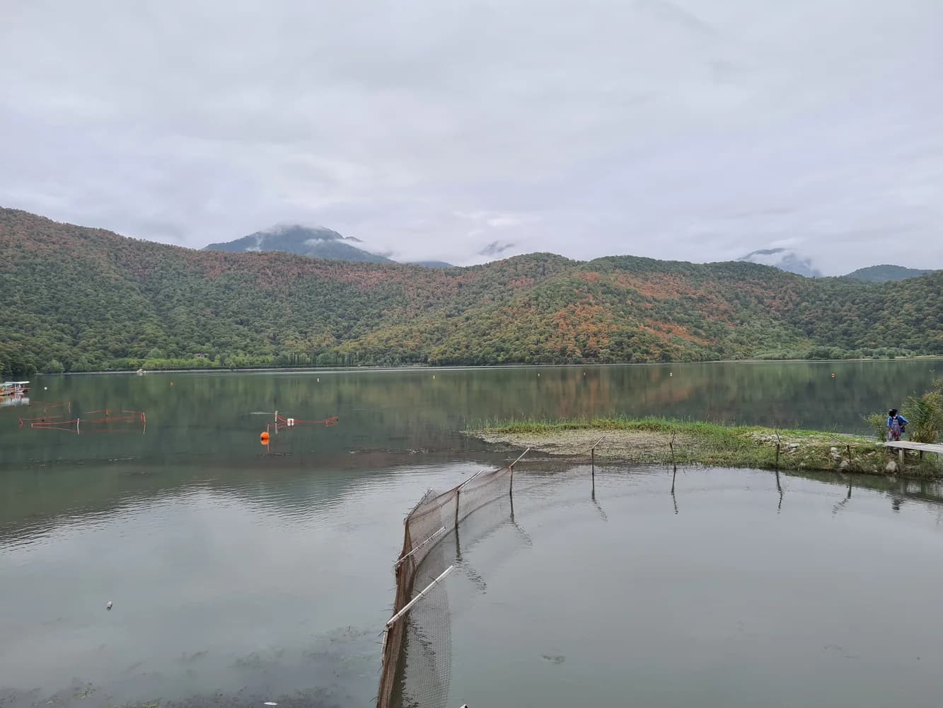 Nohur Lake and the wooded hills near Gabala in September