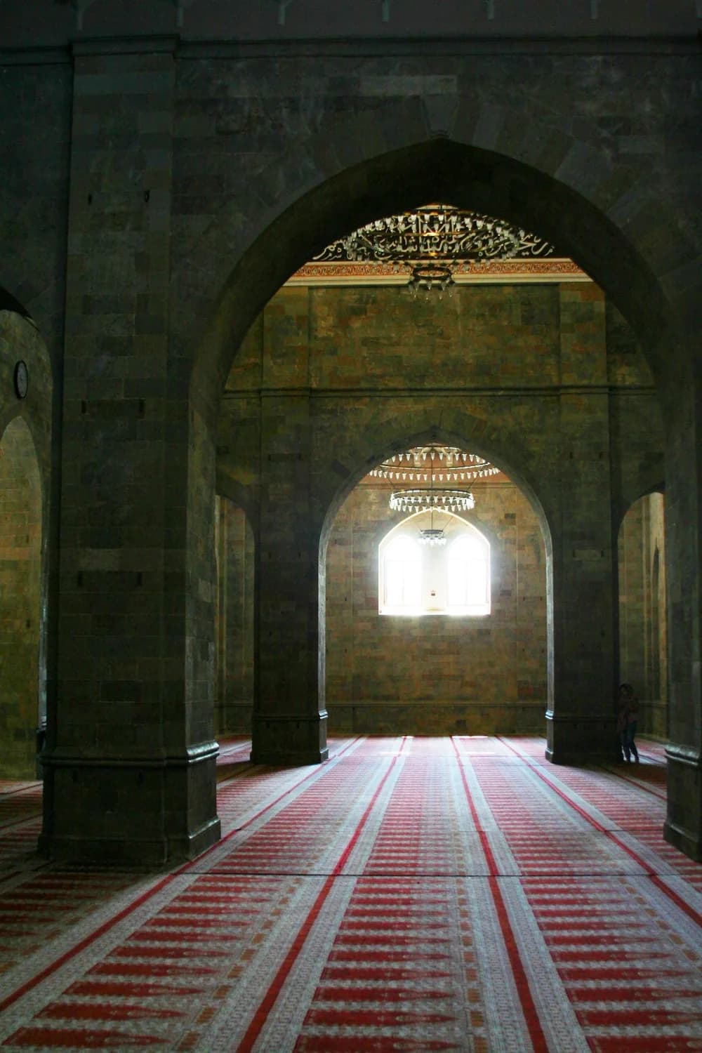 Interior arches and prayer hall at Shamakhi Friday Mosque