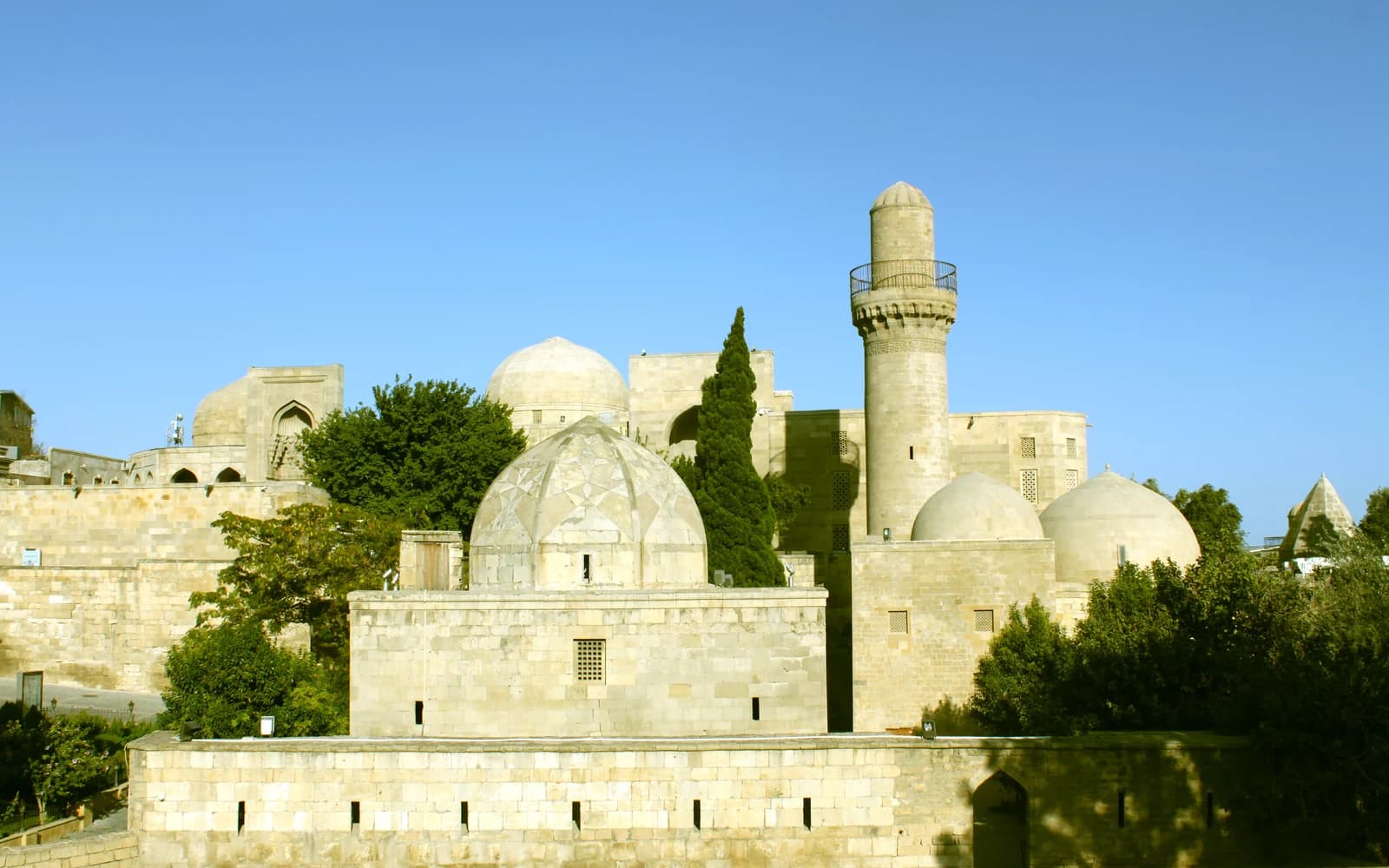 Stone buildings of the Palace of the Shirvanshahs in Baku Old City