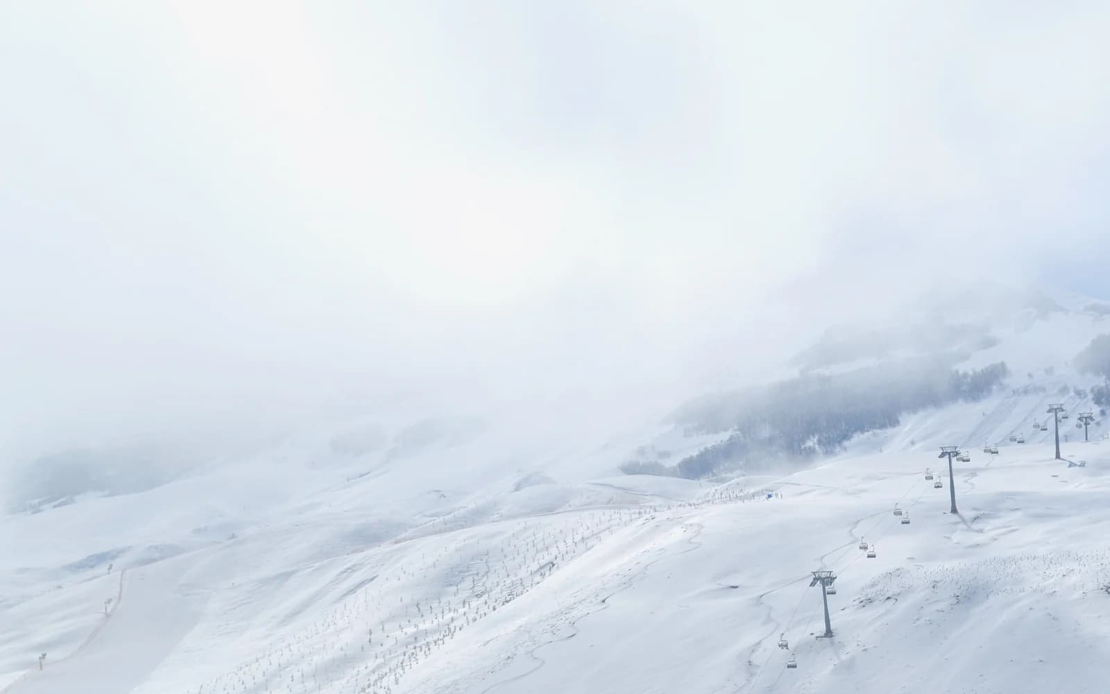 Snow-covered ski slope and chairlift at Shahdag Mountain Resort