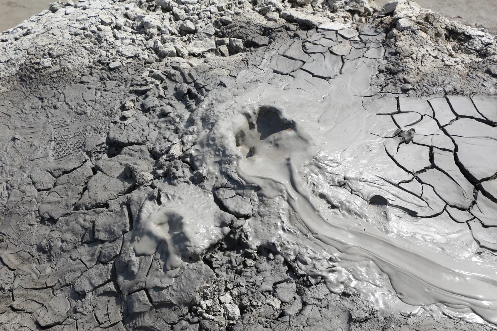 A mud volcano crater in the Gobustan area