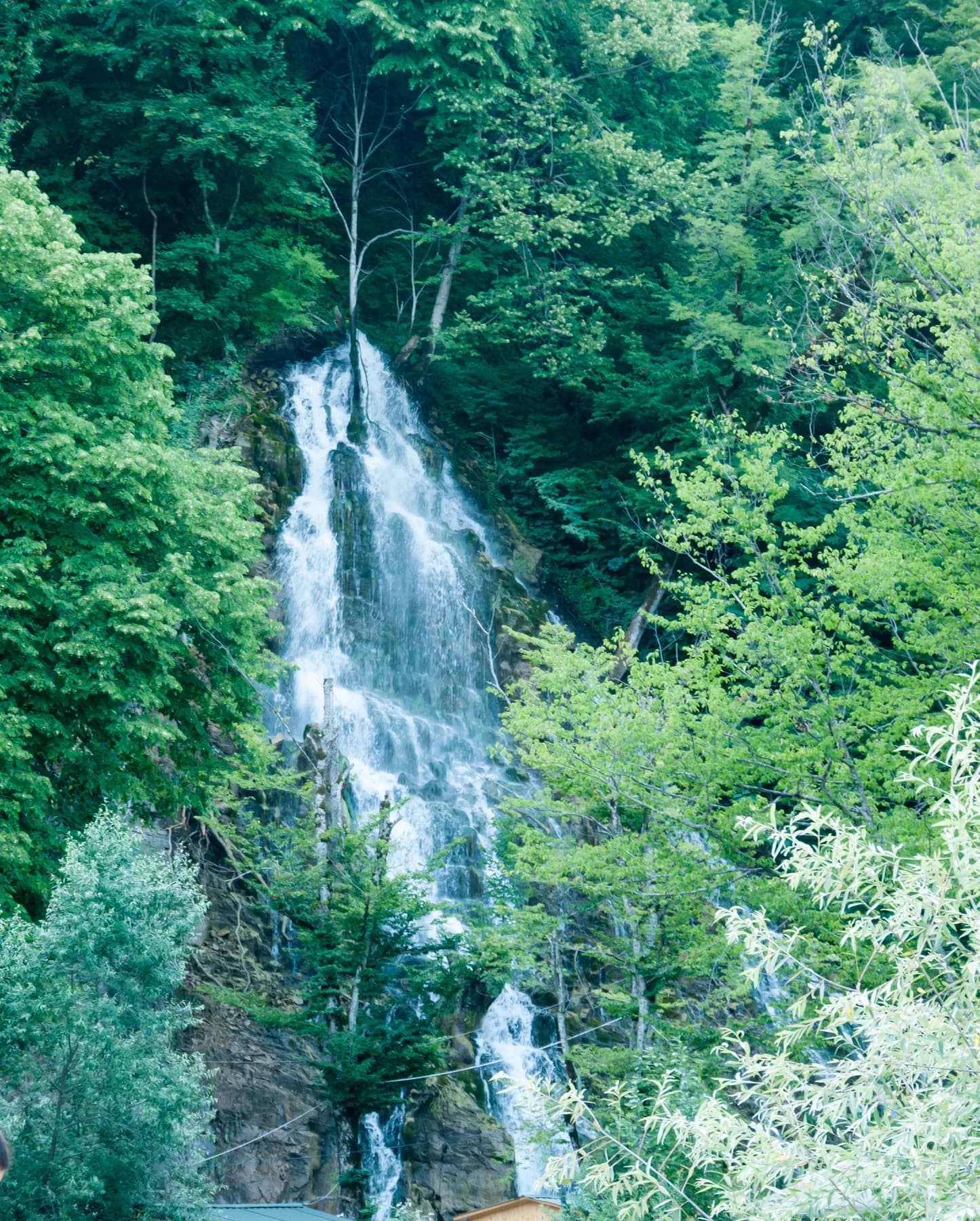 Khalkhal waterfall and its pool in Oghuz