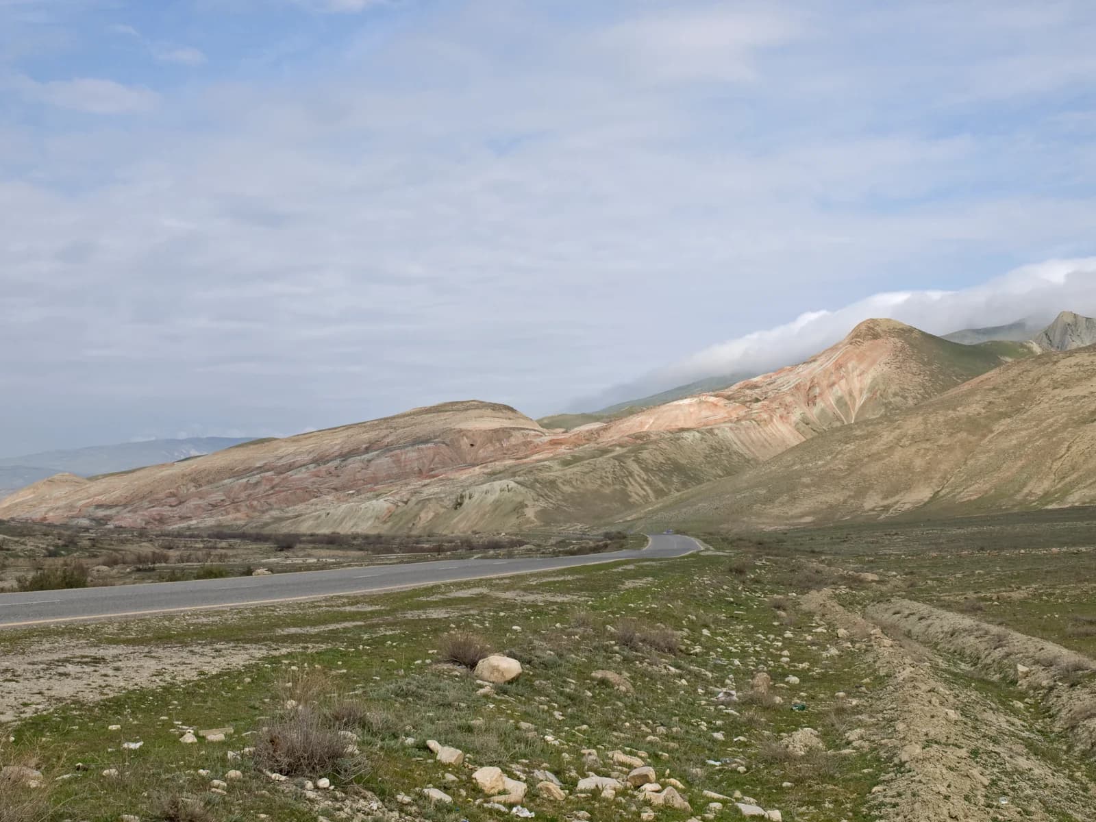 Striped hills of the Candy Cane Mountains in Khizi