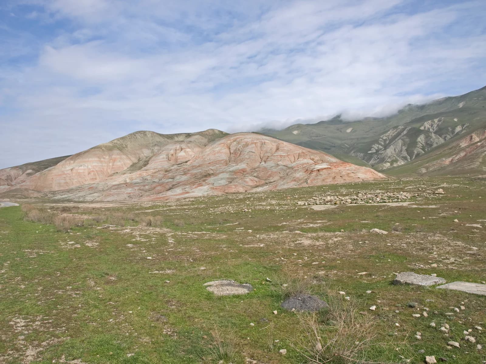Striped hills of the Candy Cane Mountains in Khizi