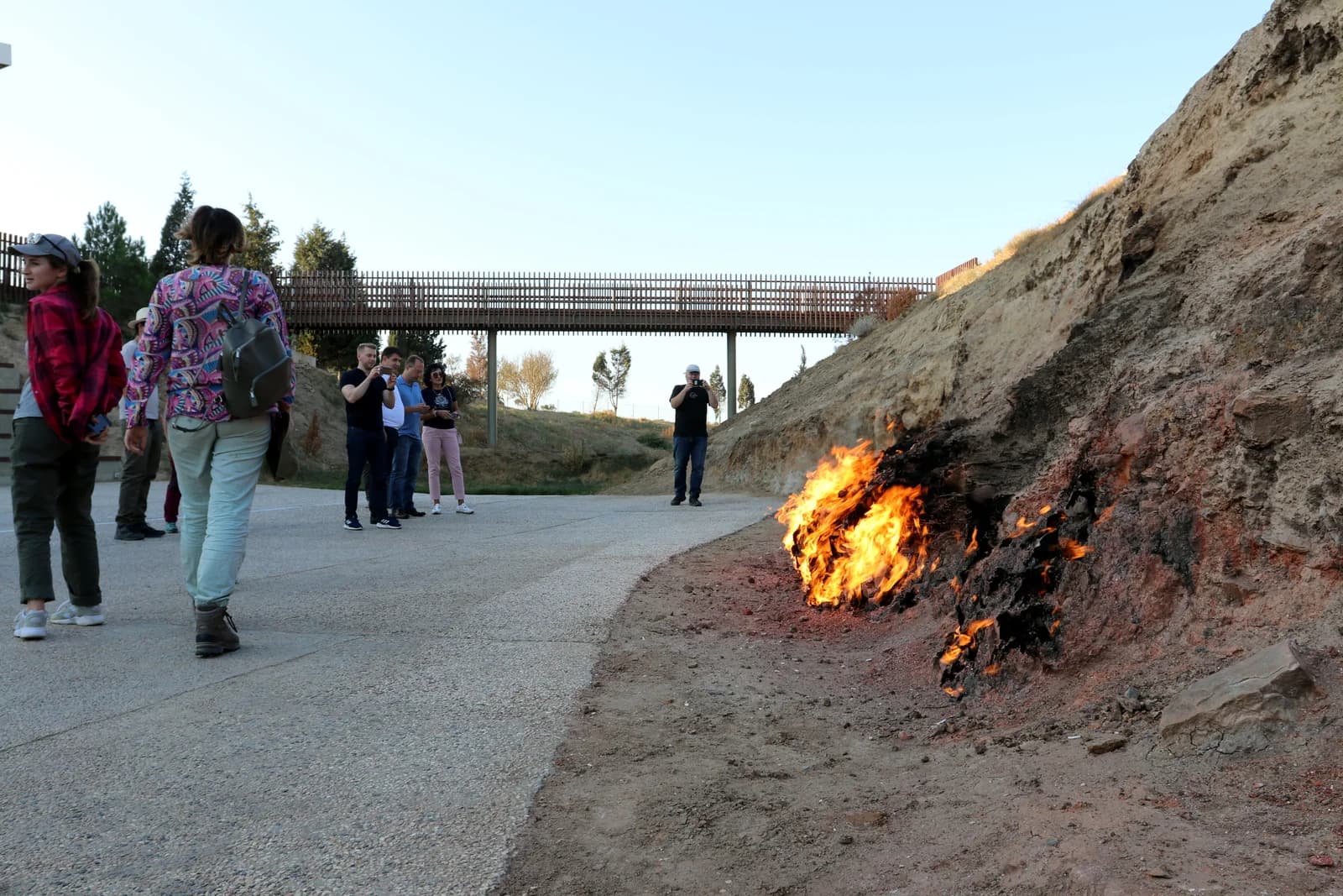 Natural flames at Yanar Dag on the Absheron Peninsula