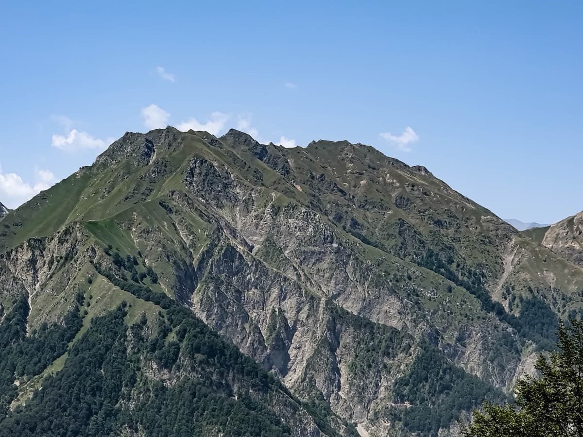 Tufandag mountain in Gabala, Caucasus range with snow