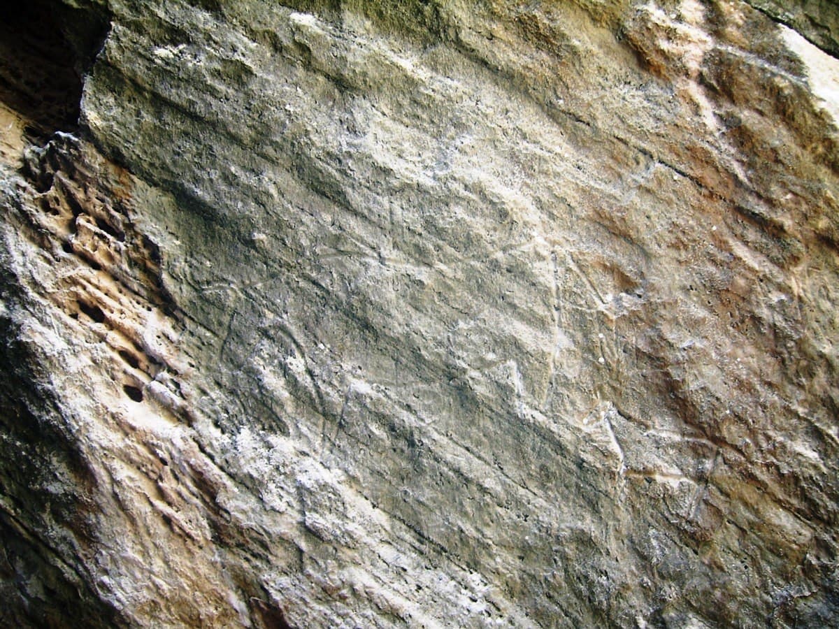 Prehistoric petroglyphs at Gobustan UNESCO rock art site, Azerbaijan