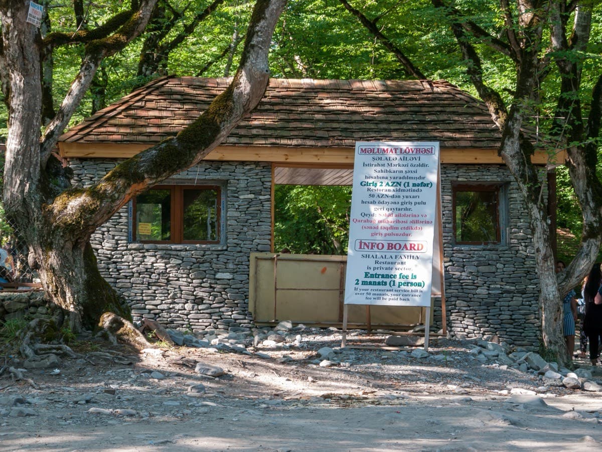 Khalkhal recreation zone in Oghuz region, riverside forest landscape