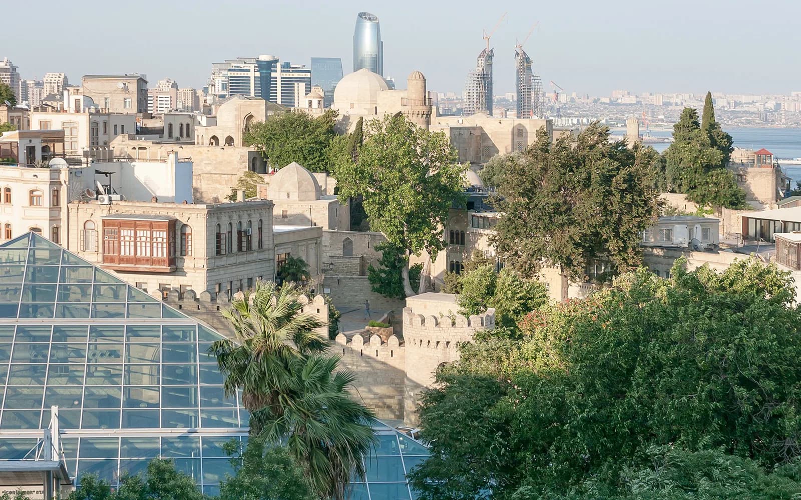 Old City rooftops and heritage courtyards in Baku, a setting reference for the sample wedding programme