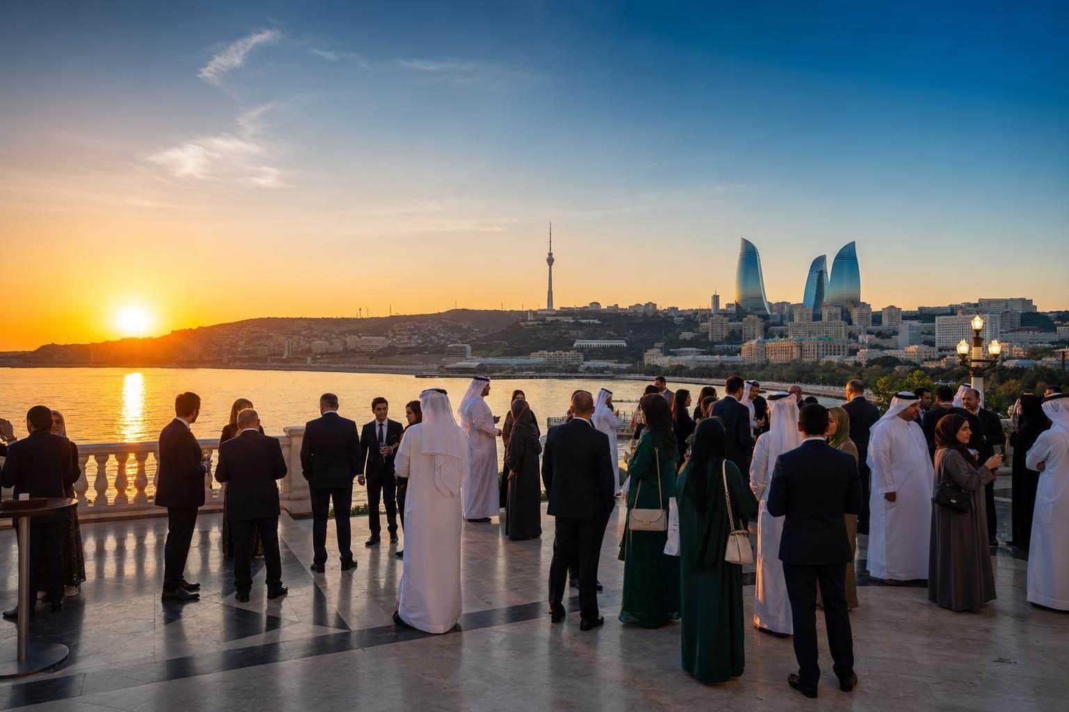 Around 20 GCC corporate guests in business-formal, Baku