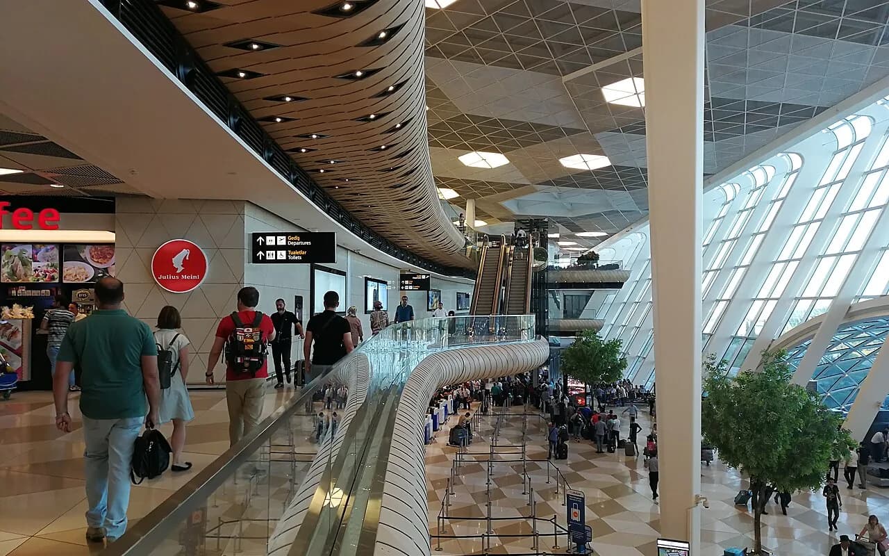 Passenger hall at Heydar Aliyev International Airport in Baku