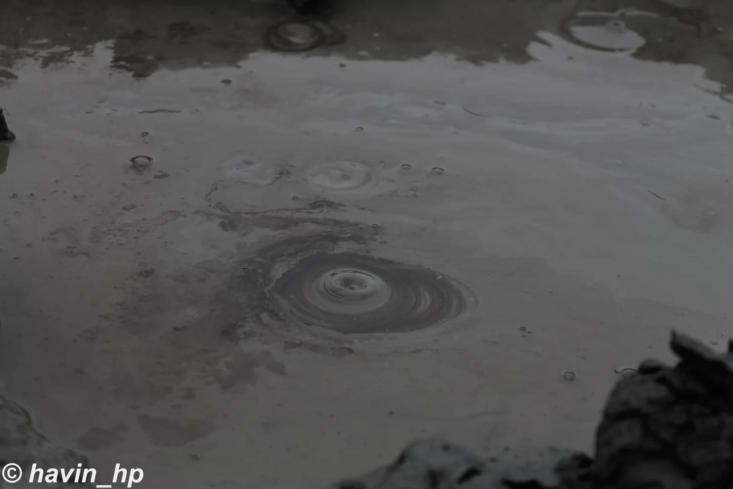 Bubbling mud at a Gobustan mud volcano