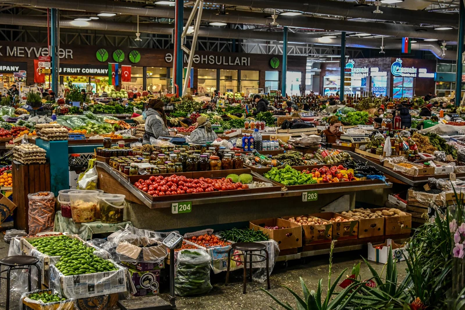 Fruit stalls at a market in Baku