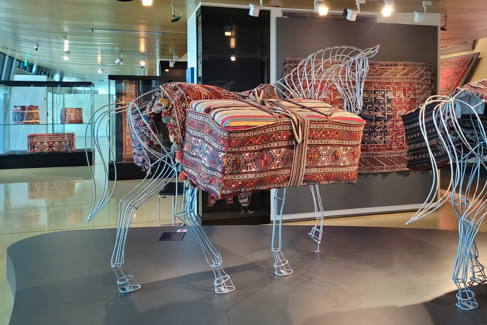 Carpet exhibits inside the Azerbaijan Carpet Museum in Baku