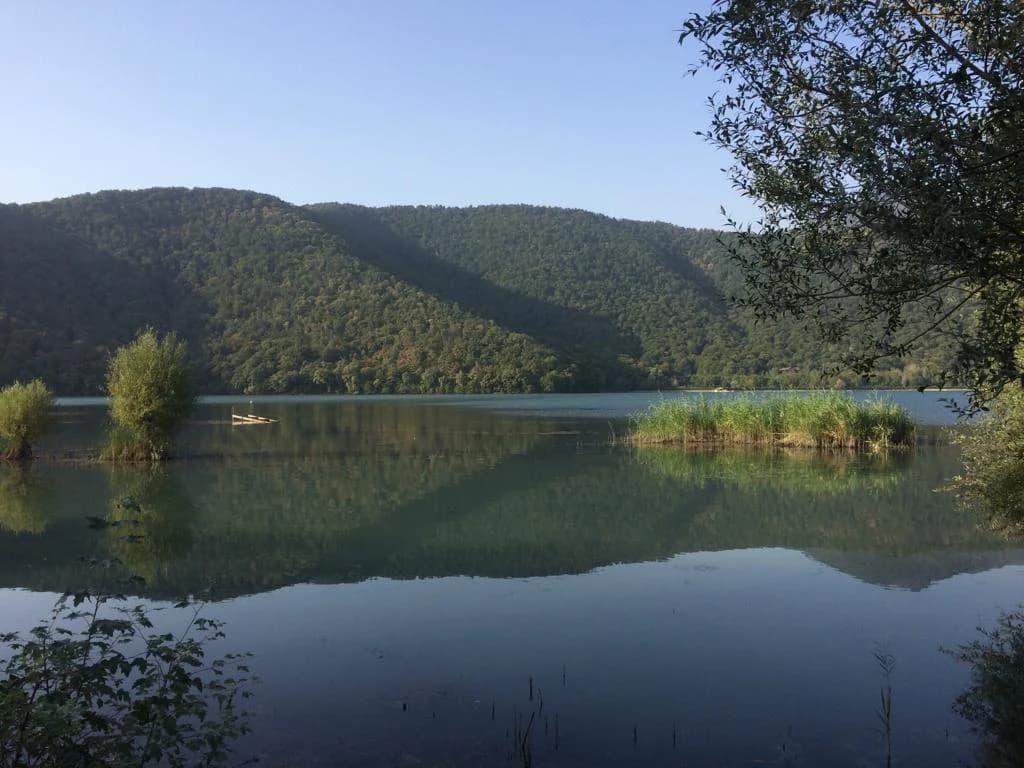 Nohur Lake and the forested foothills near Gabala